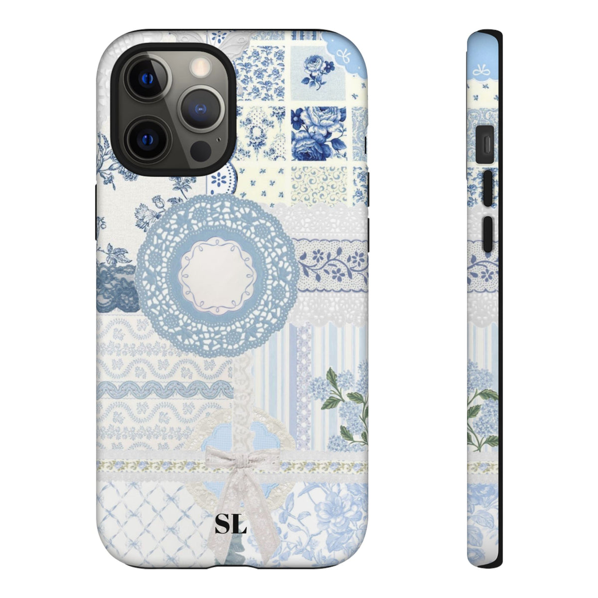 Blue Meadow Patchwork iPhone Case