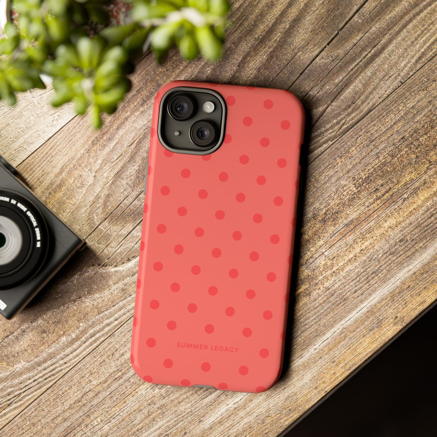 Coral Polka Dot iPhone Case