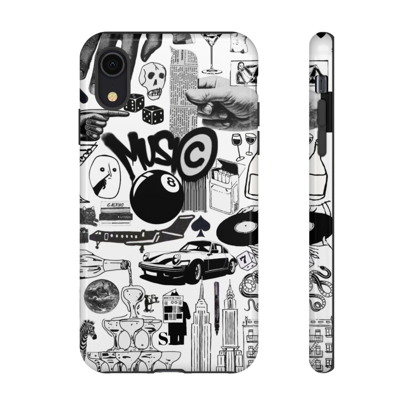 Black and White iPhone Case