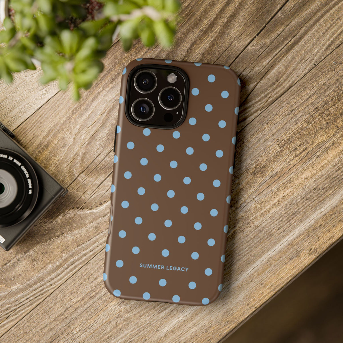 Mocha Polka Dot iPhone Case