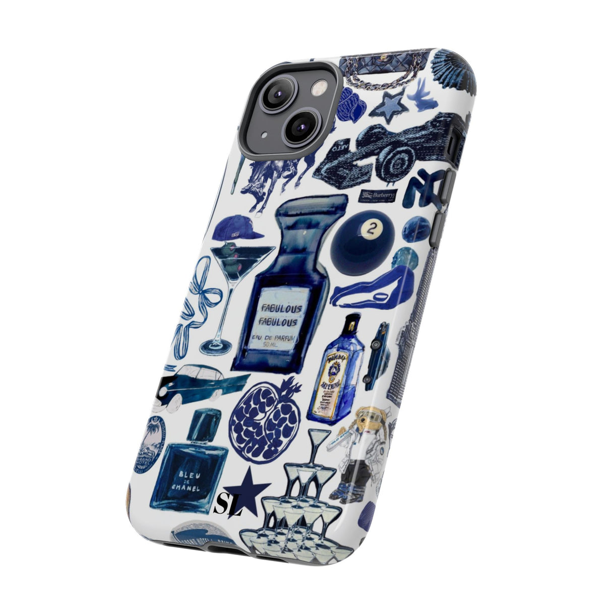 Navy Blue Collage iPhone Case