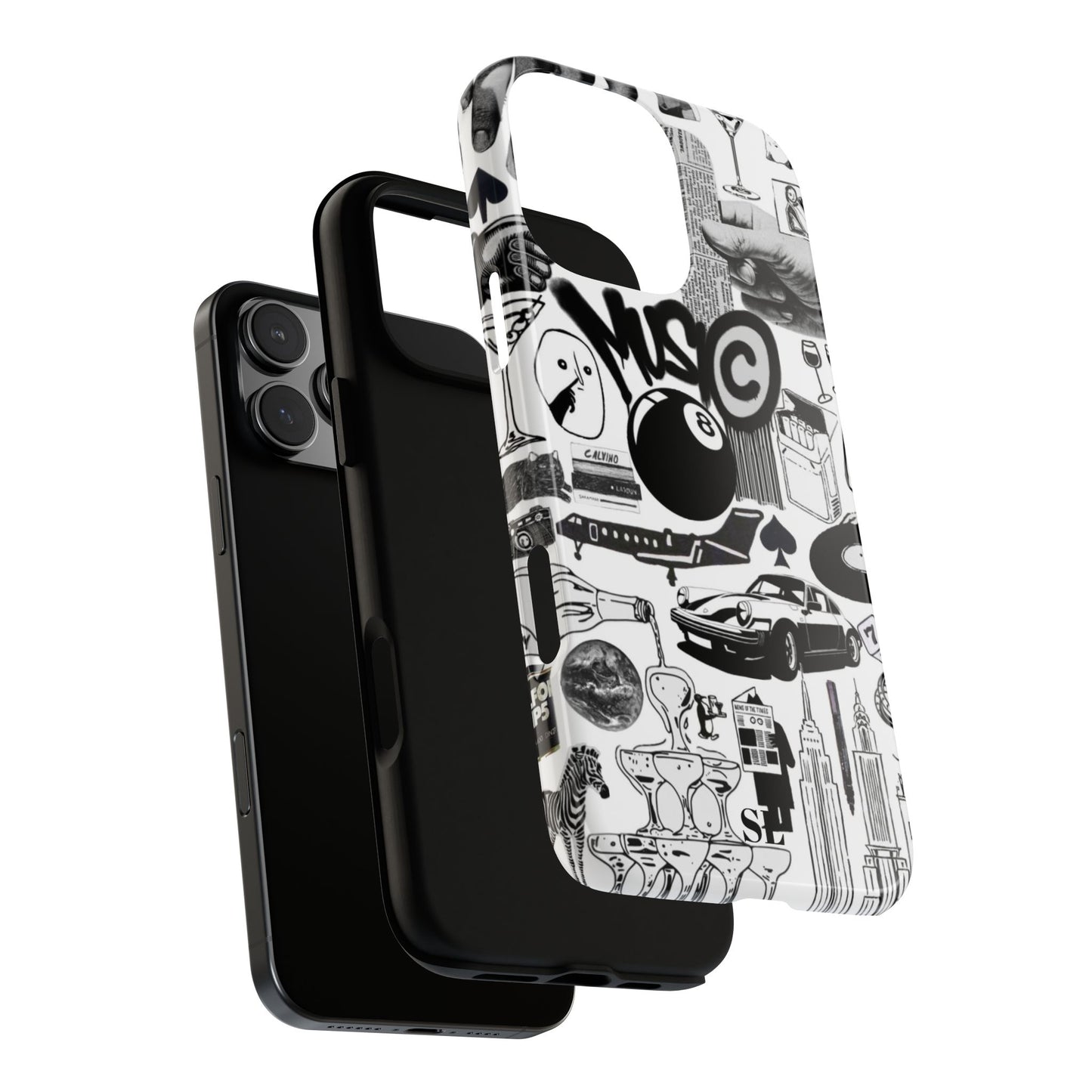 Black and White iPhone Case