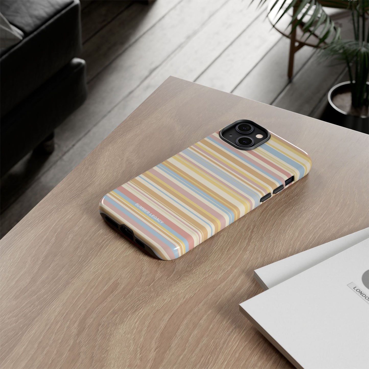 Lychee Multi-stripe iPhone Case