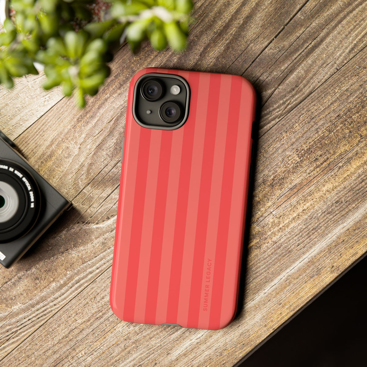 Coral Stripe iPhone Case