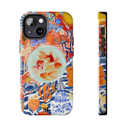 Navy Goldfish Bowl iPhone Case