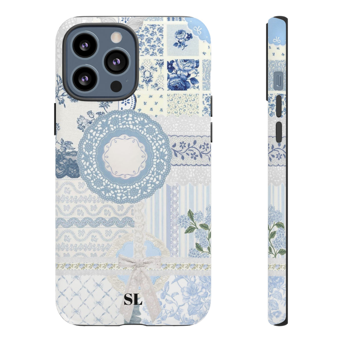 Blue Meadow Patchwork iPhone Case