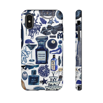Navy Blue Collage iPhone Case
