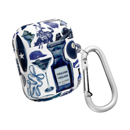 Navy Blue Collage AirPod Case