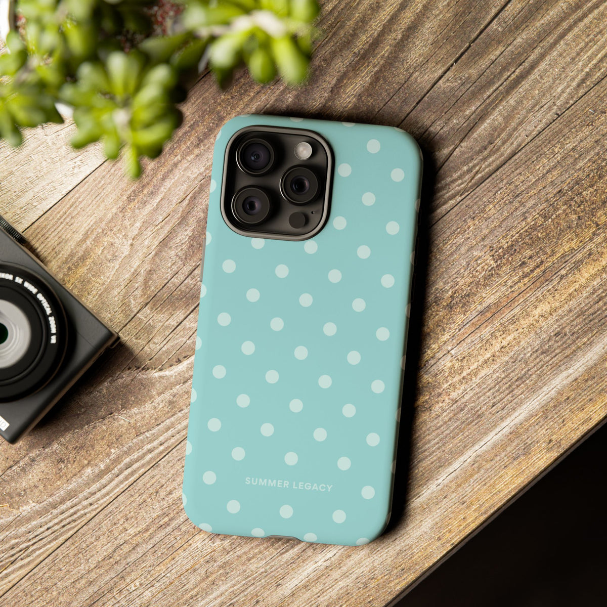 Teal Polka Dot iPhone Case