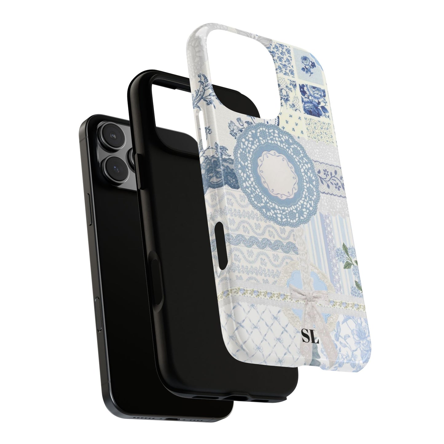 Blue Meadow Patchwork iPhone Case