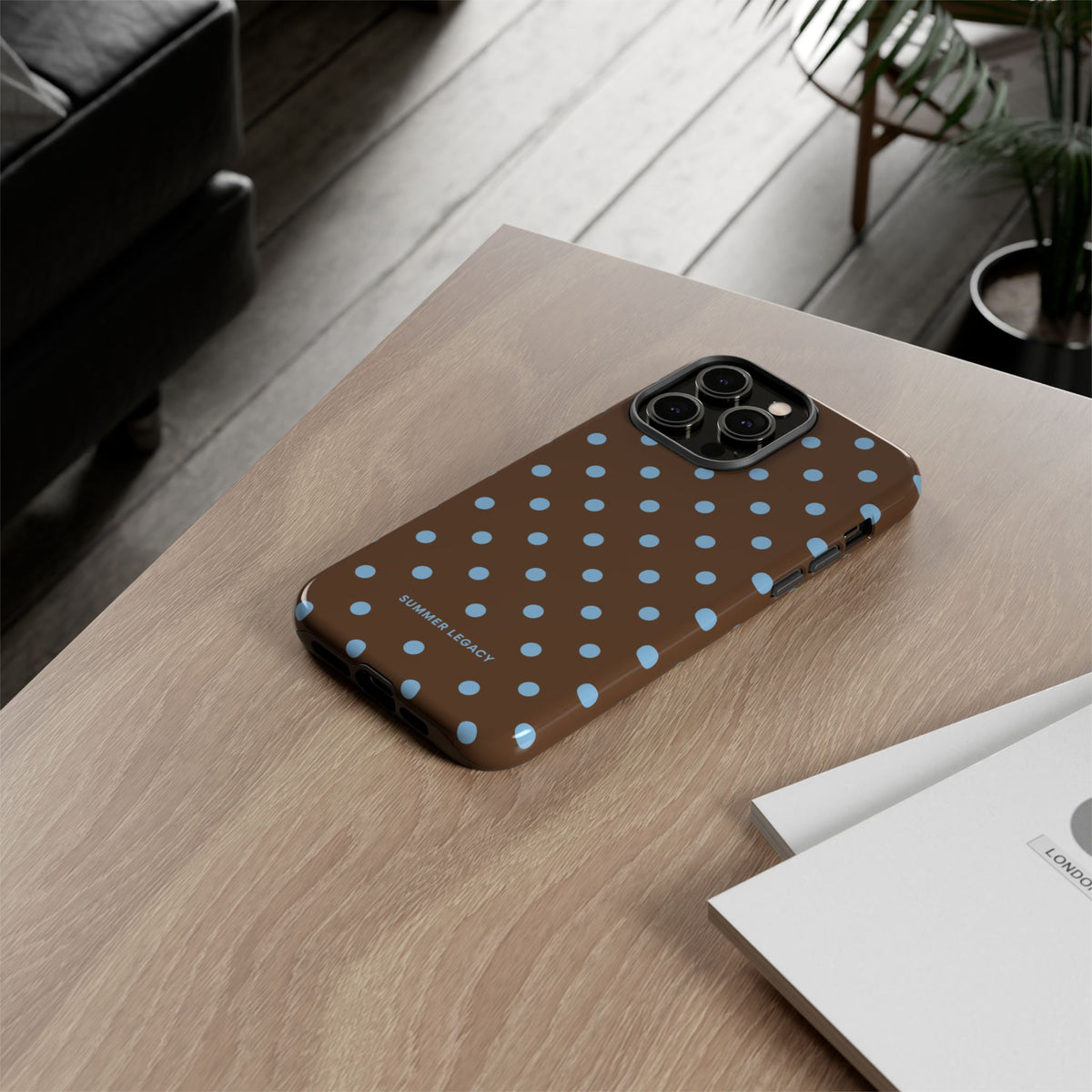 Mocha Polka Dot iPhone Case