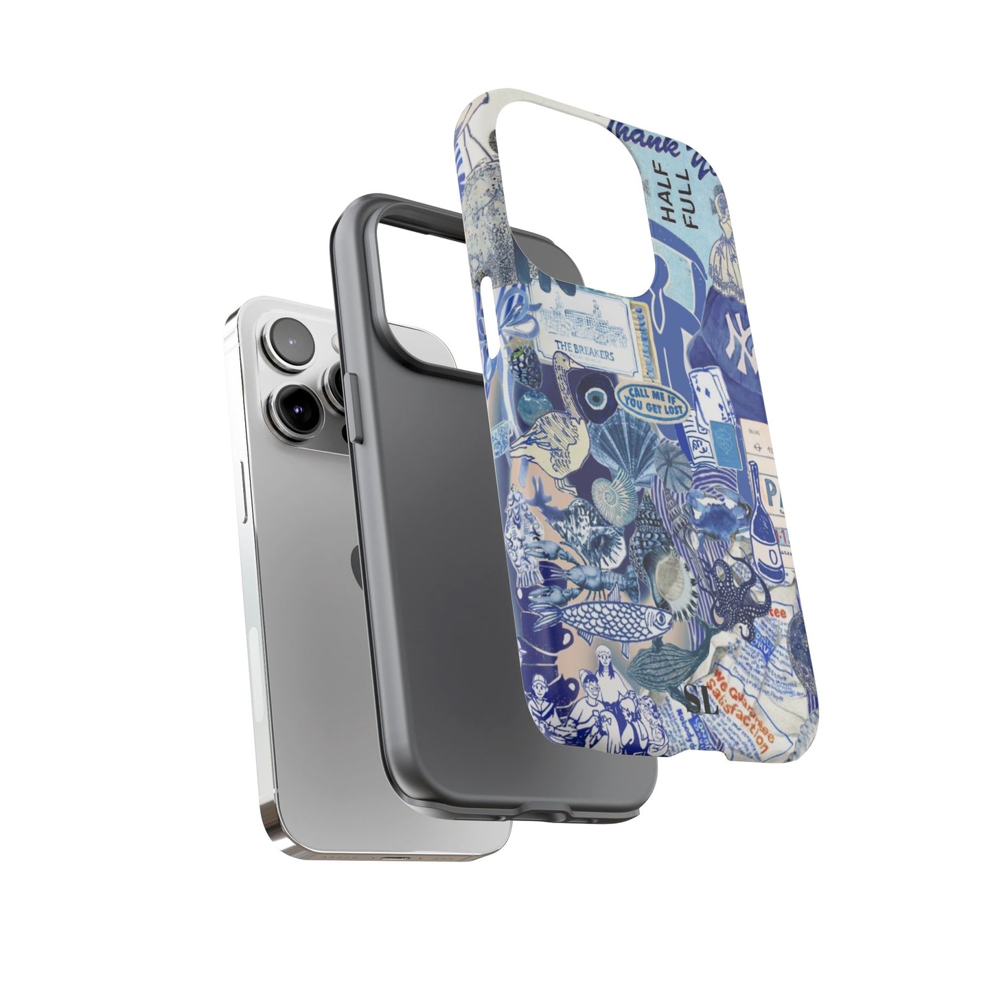 Blue Collage iPhone Case