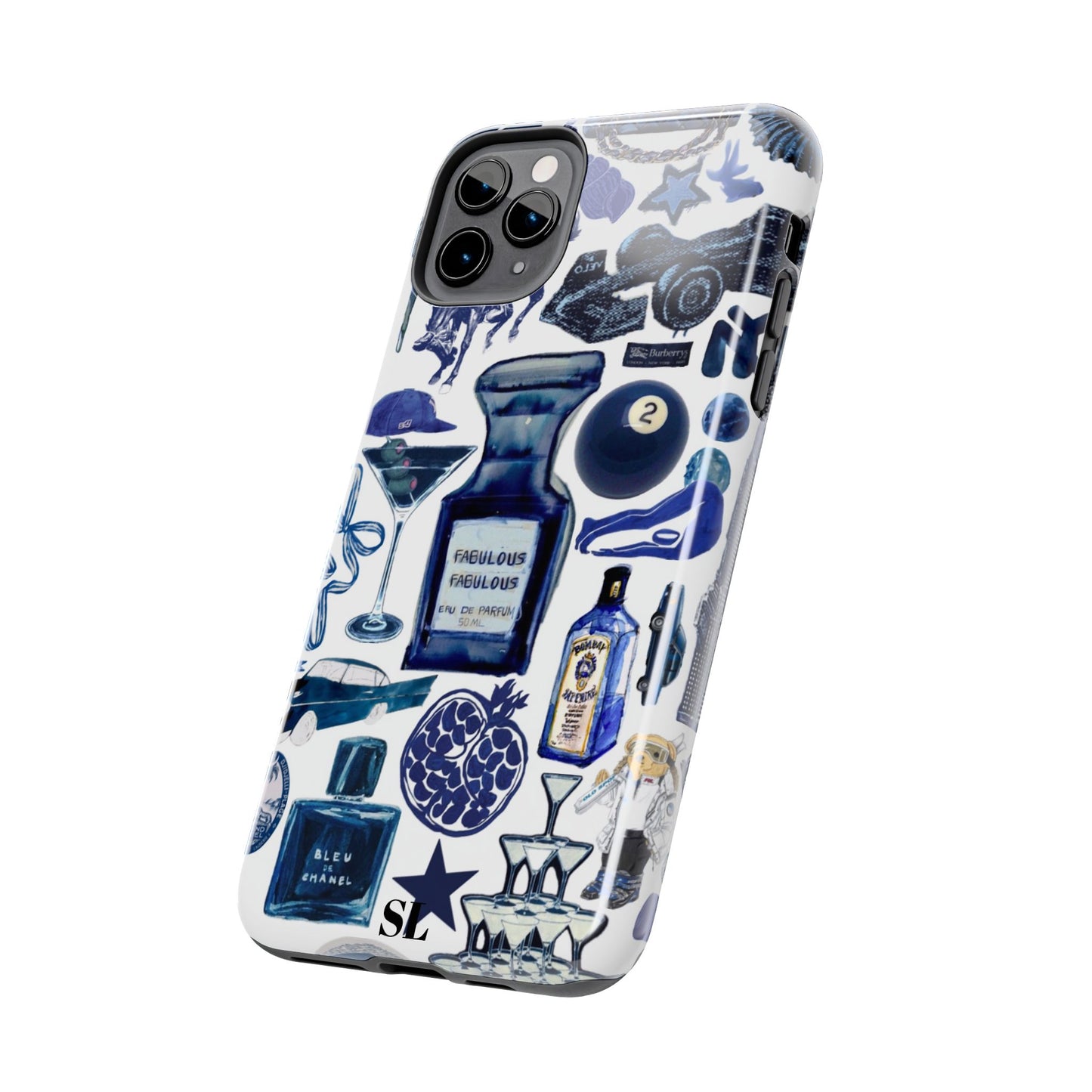 Navy Blue Collage iPhone Case