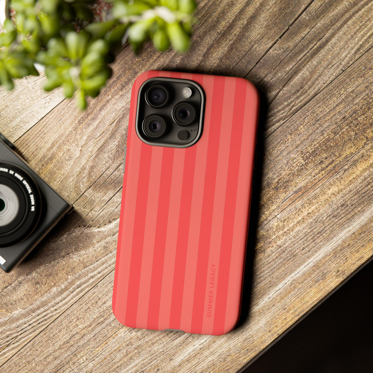 Coral Stripe iPhone Case