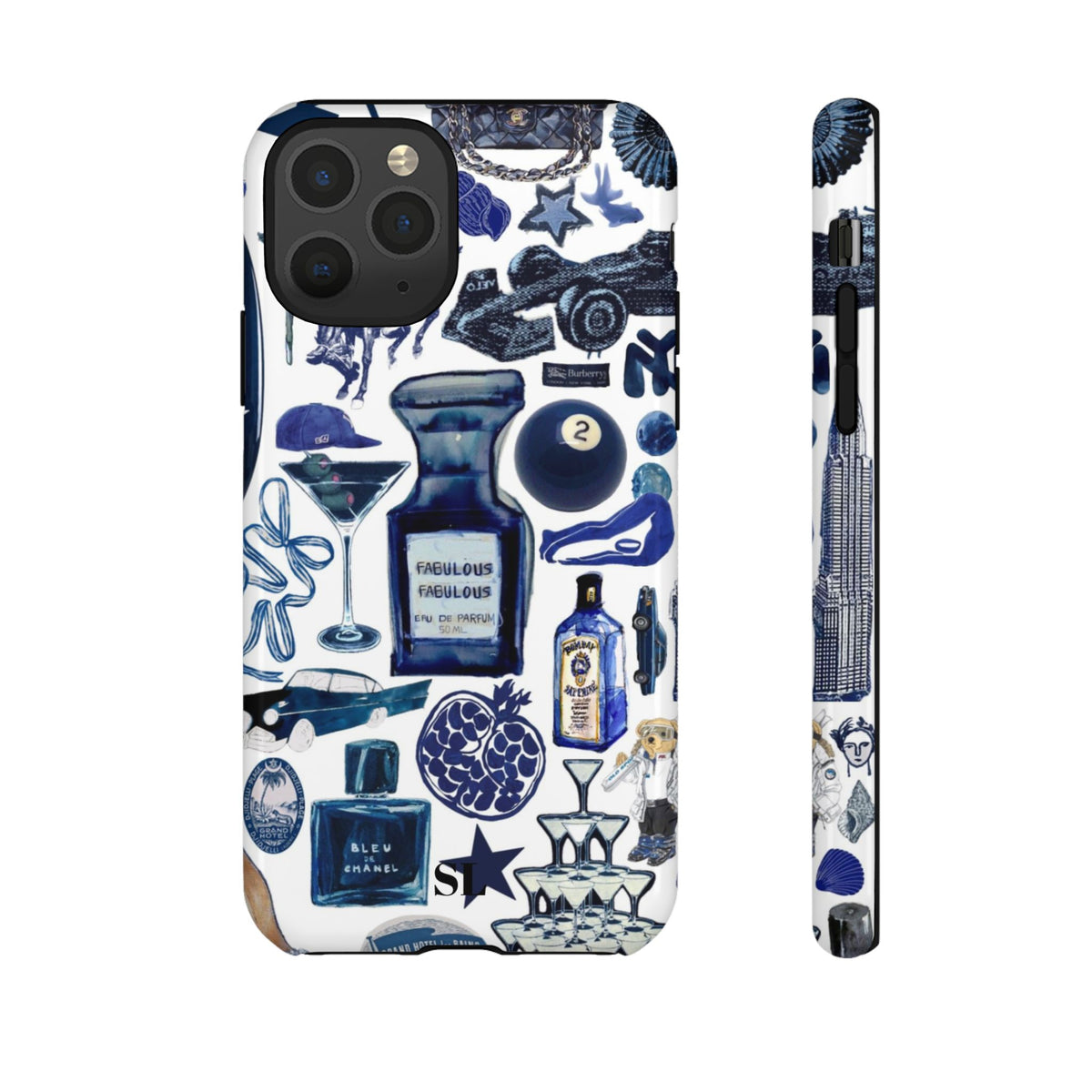 Navy Blue Collage iPhone Case