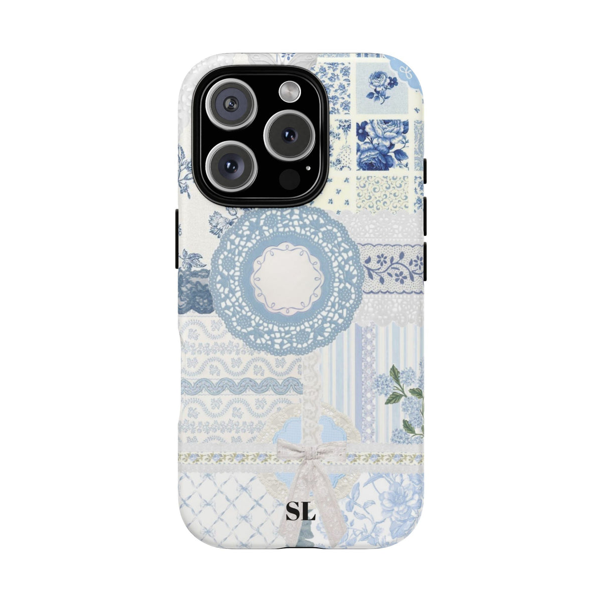 Blue Meadow Patchwork iPhone Case