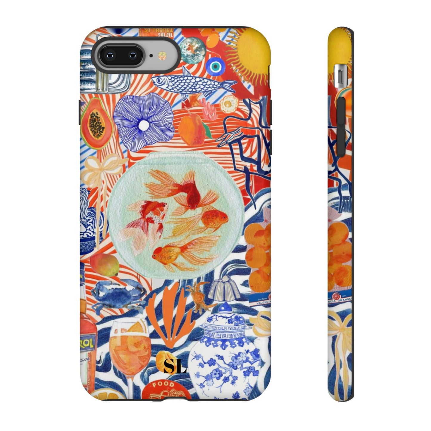 Navy Goldfish Bowl iPhone Case