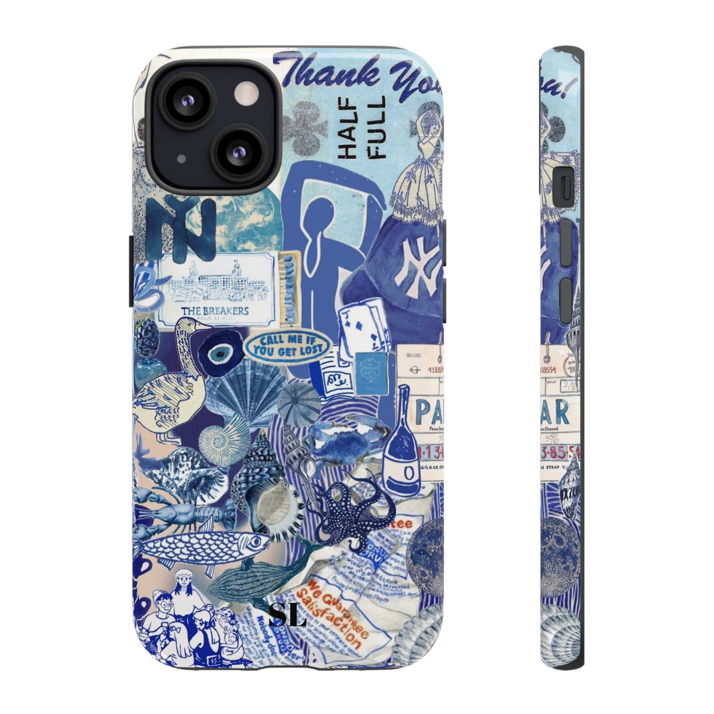 Blue Collage iPhone Case