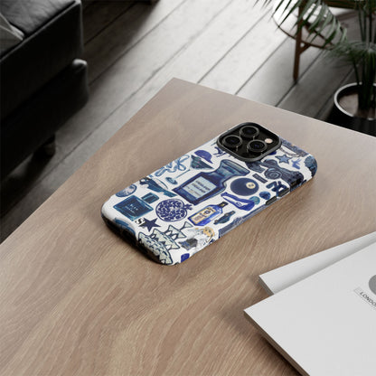 Navy Blue Collage iPhone Case