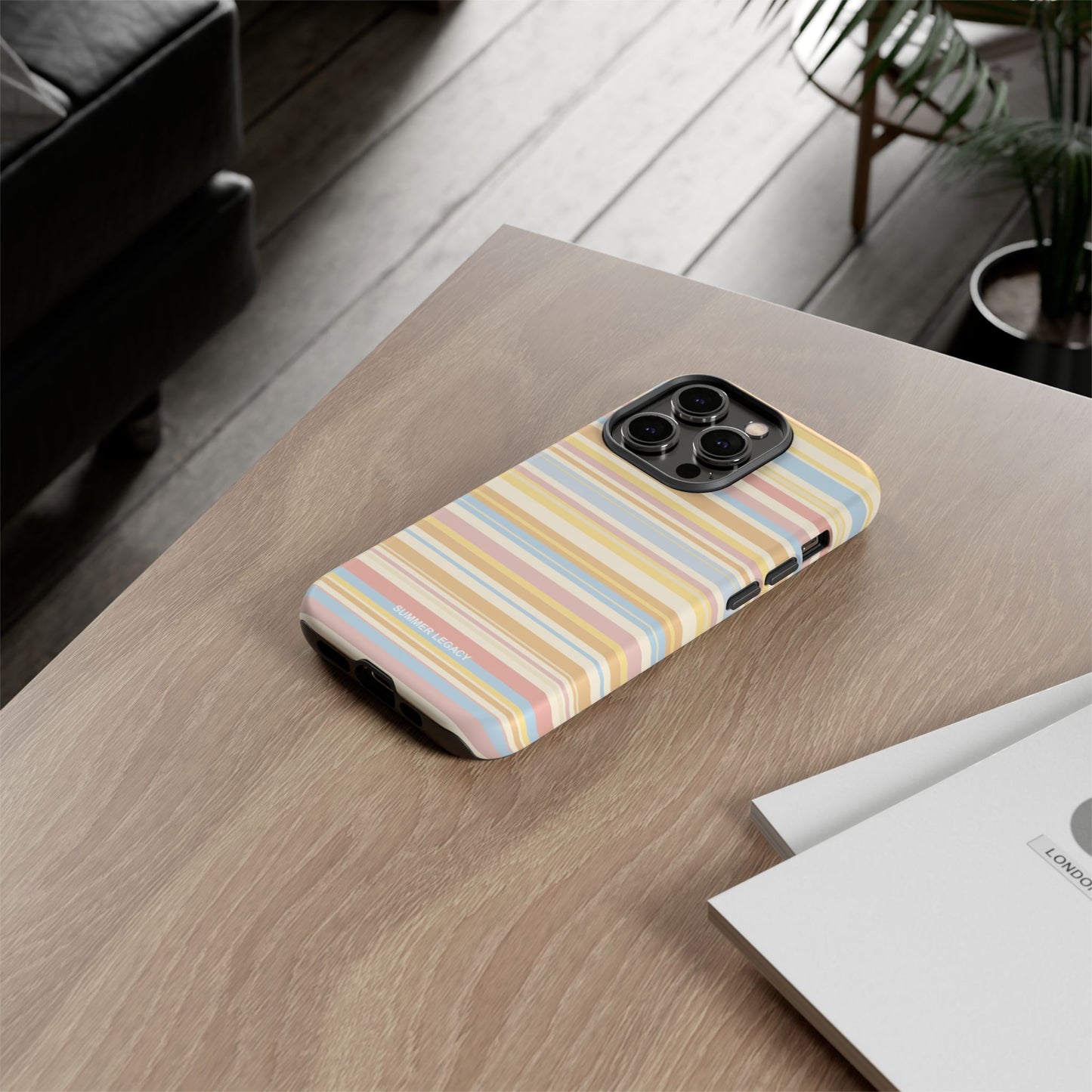 Lychee Multi-stripe iPhone Case