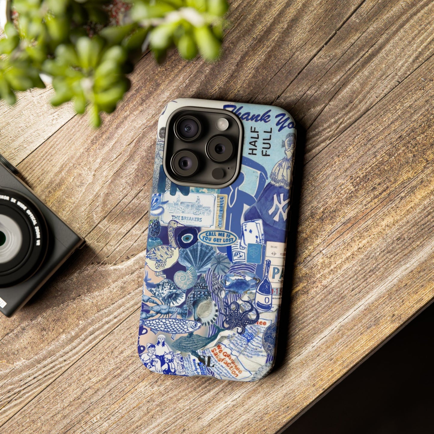 Blue Collage iPhone Case