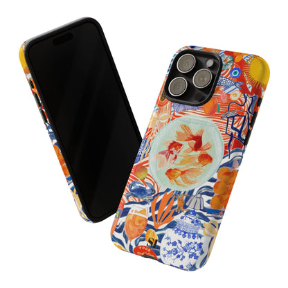 Navy Goldfish Bowl iPhone Case