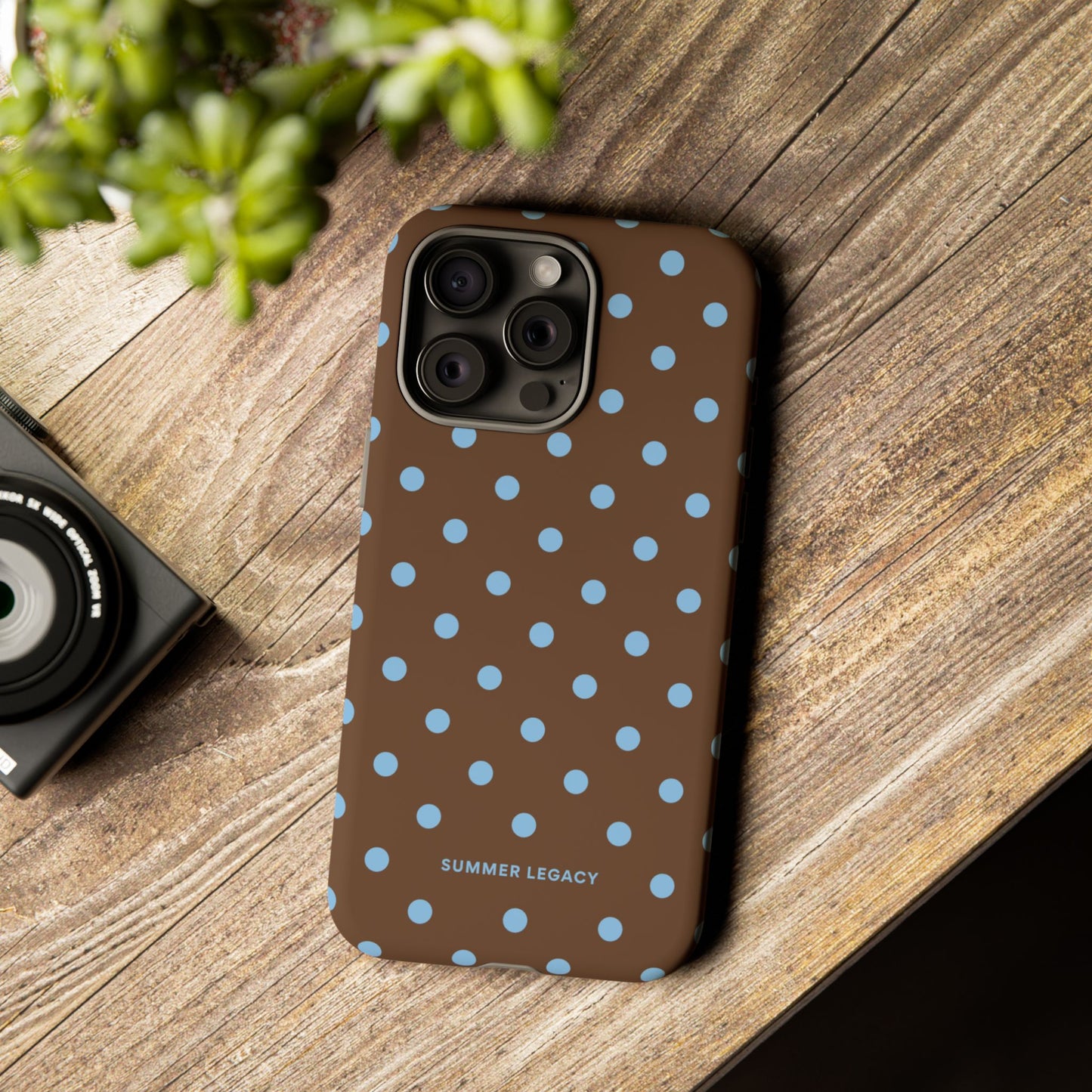 Mocha Polka Dot iPhone Case