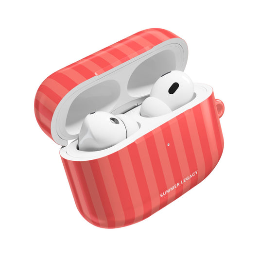 Coral Stripe AirPod Case