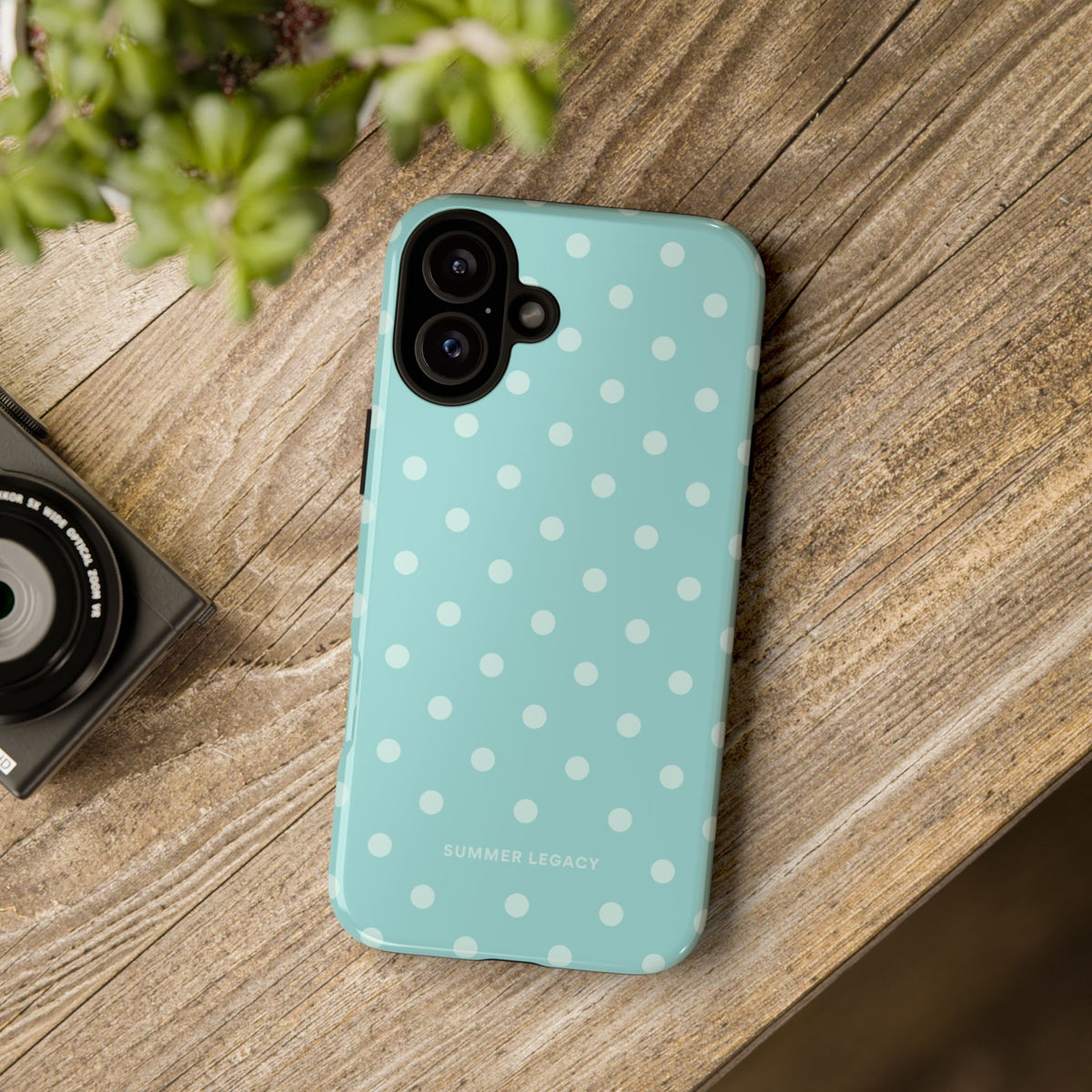 Teal Polka Dot iPhone Case