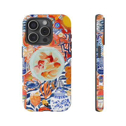Navy Goldfish Bowl iPhone Case