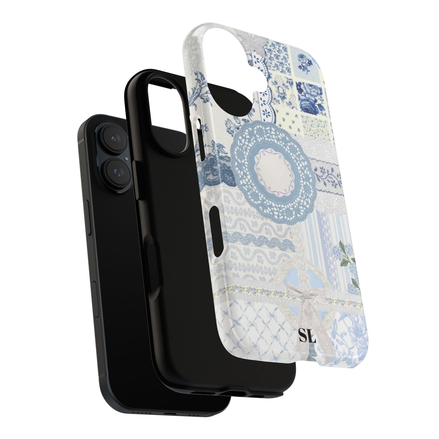 Blue Meadow Patchwork iPhone Case