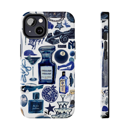 Navy Blue Collage iPhone Case