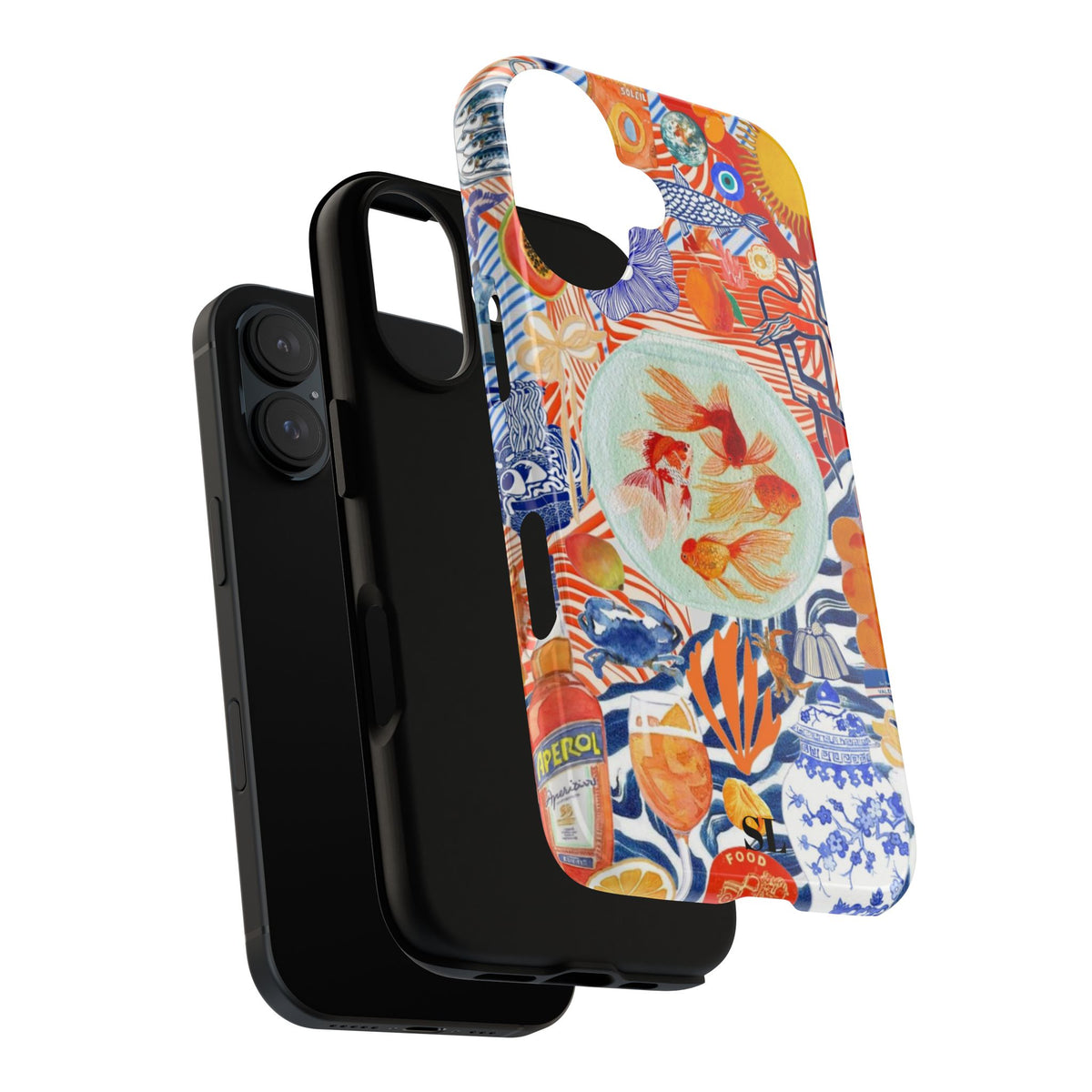 Navy Goldfish Bowl iPhone Case