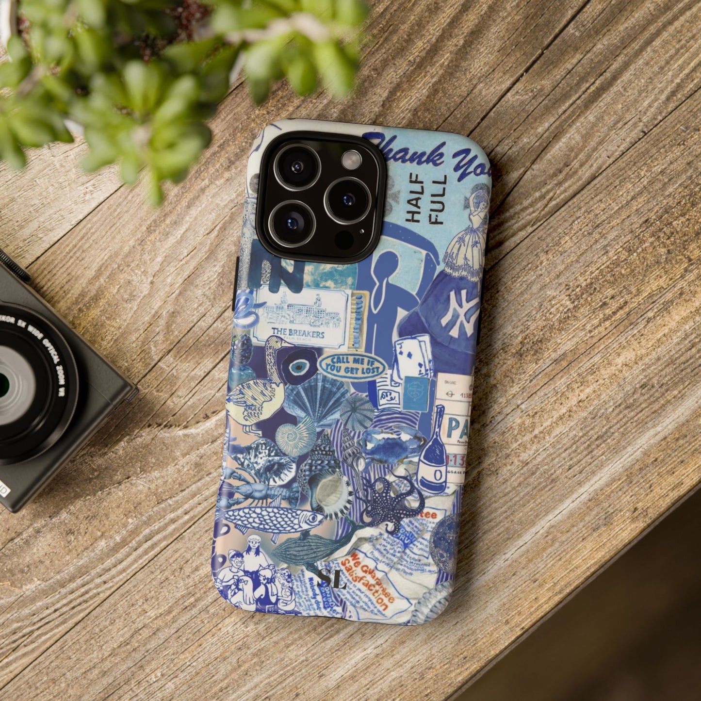 Blue Collage iPhone Case