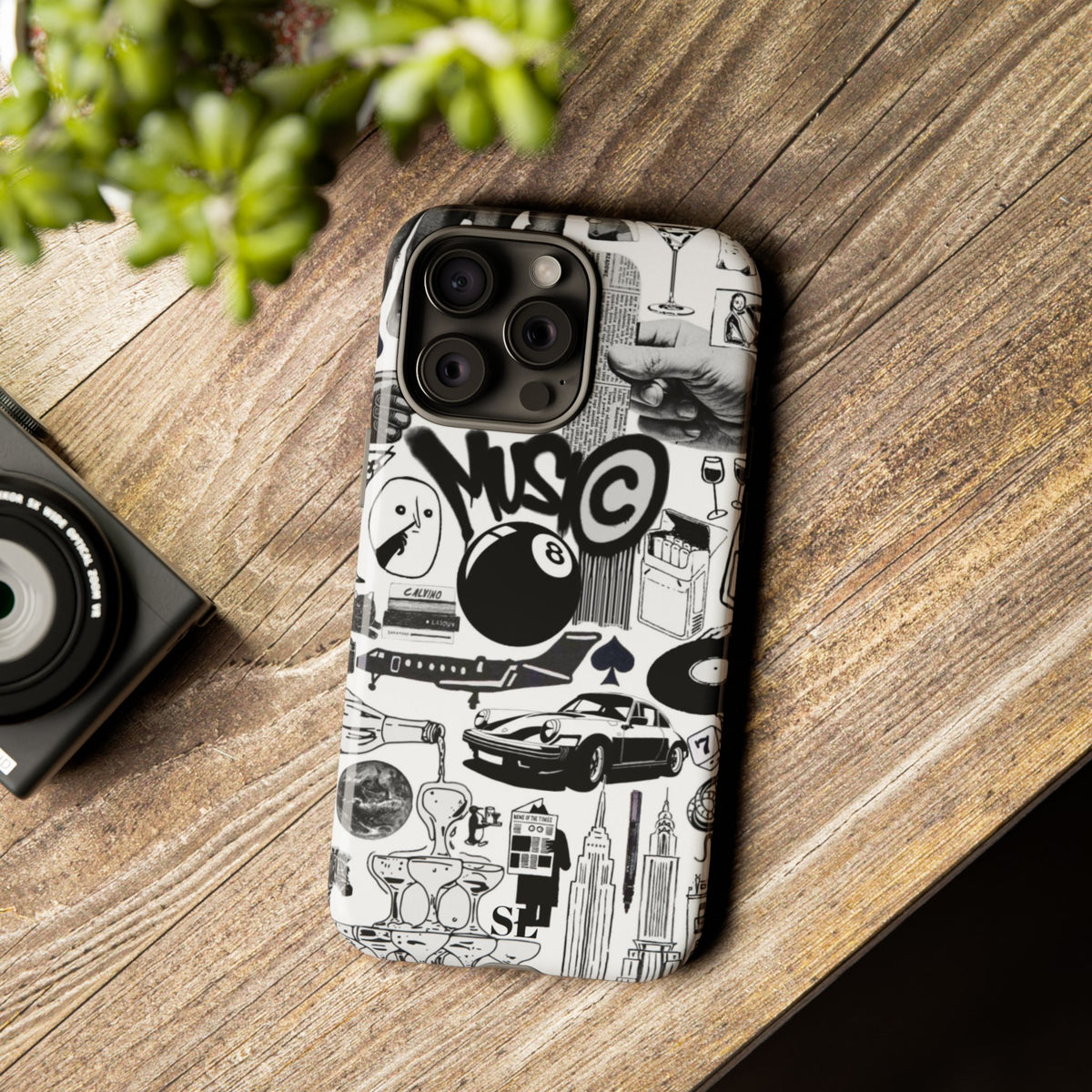 Black and White iPhone Case