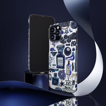 Navy Blue Collage iPhone Case