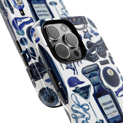 Navy Blue Collage iPhone Case