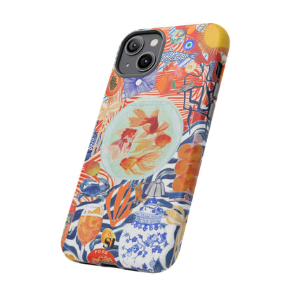 Navy Goldfish Bowl iPhone Case
