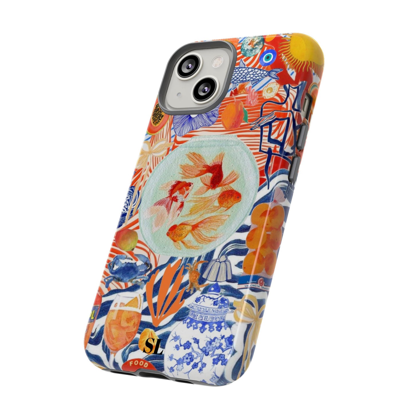Navy Goldfish Bowl iPhone Case