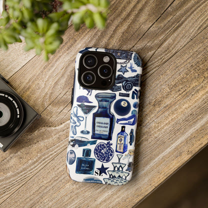 Navy Blue Collage iPhone Case