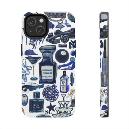 Navy Blue Collage iPhone Case