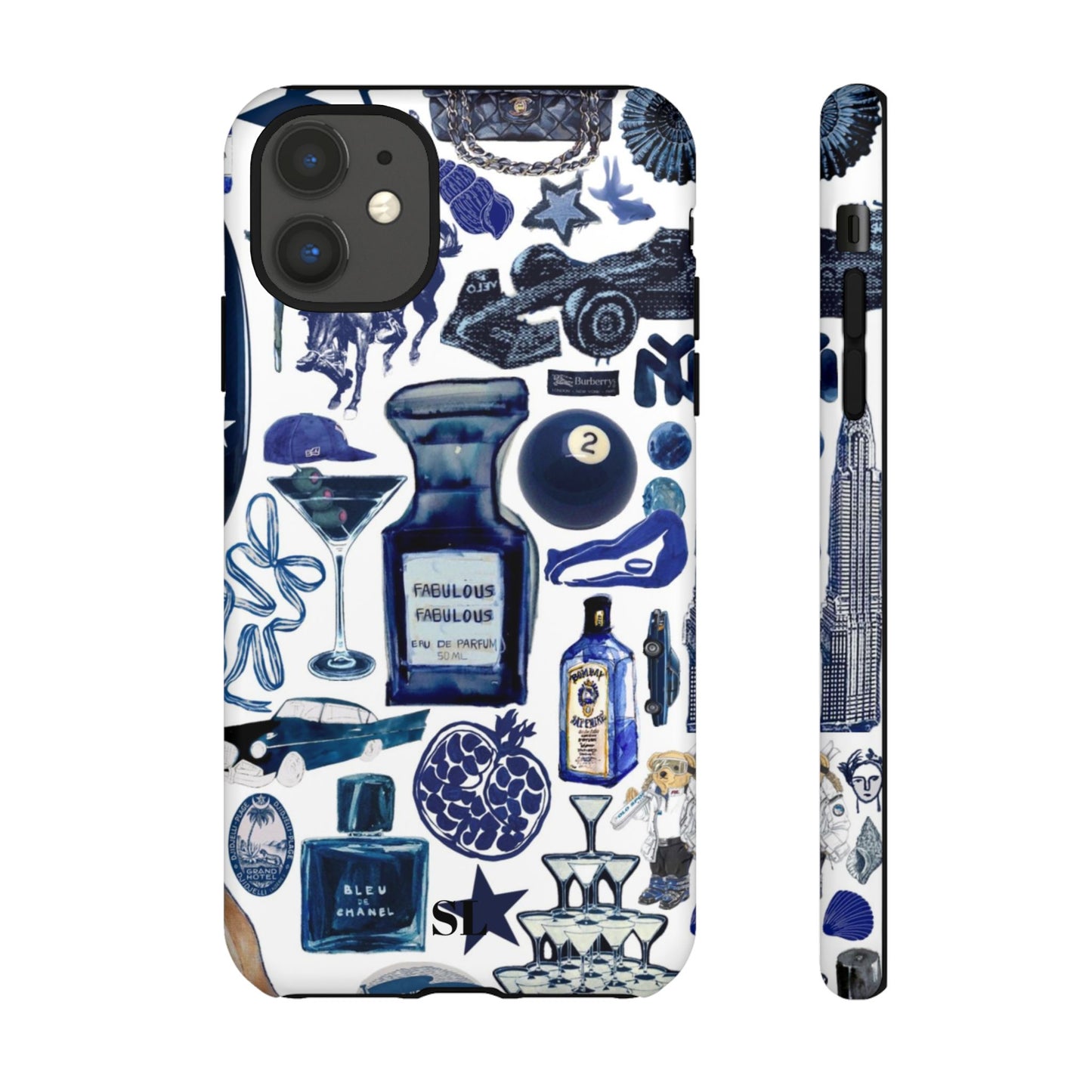 Navy Blue Collage iPhone Case