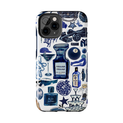 Navy Blue Collage iPhone Case