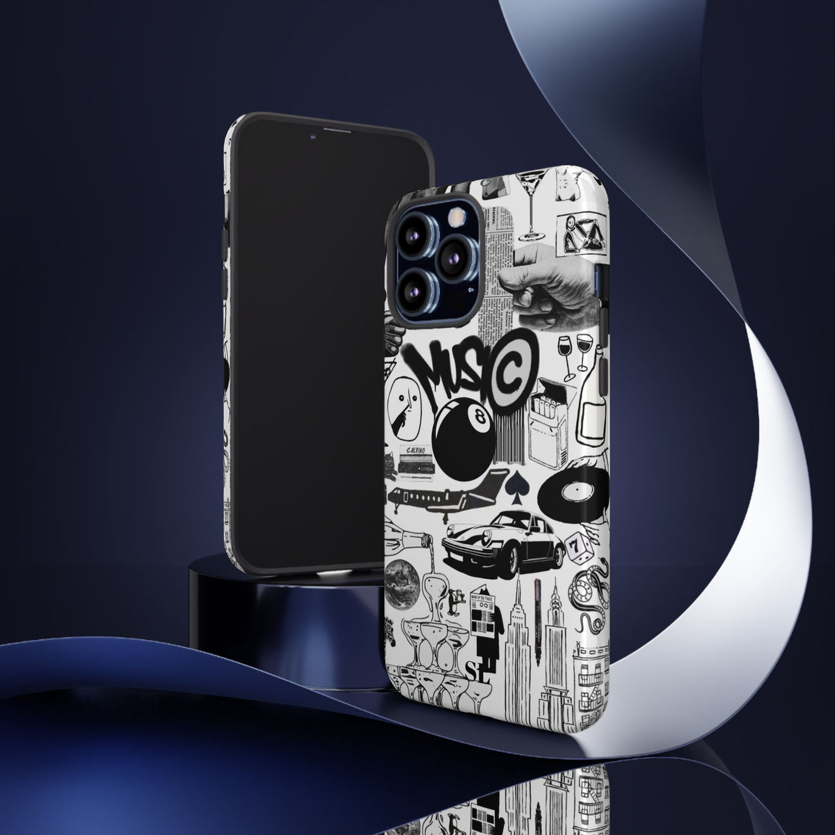 Black and White iPhone Case