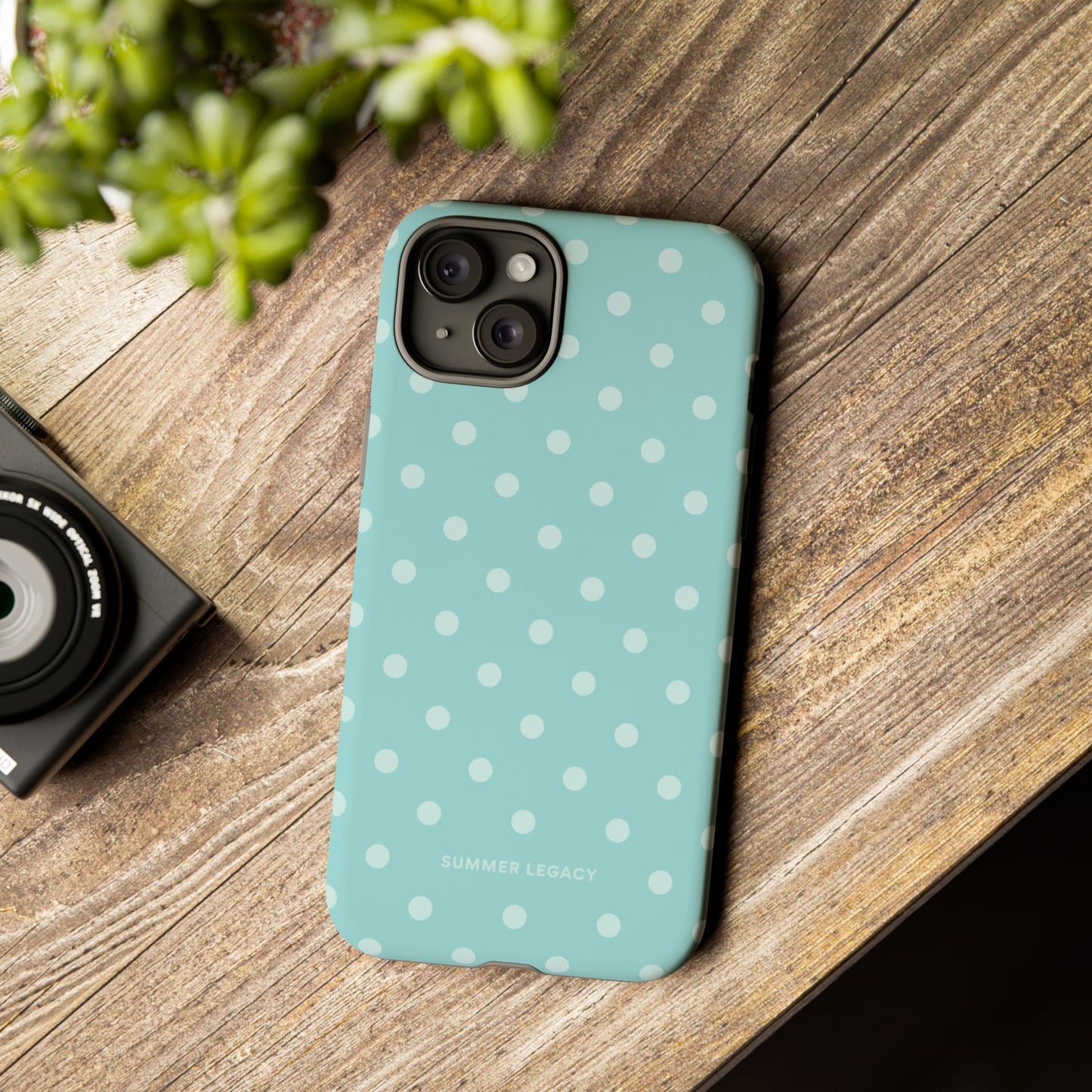 Teal Polka Dot iPhone Case