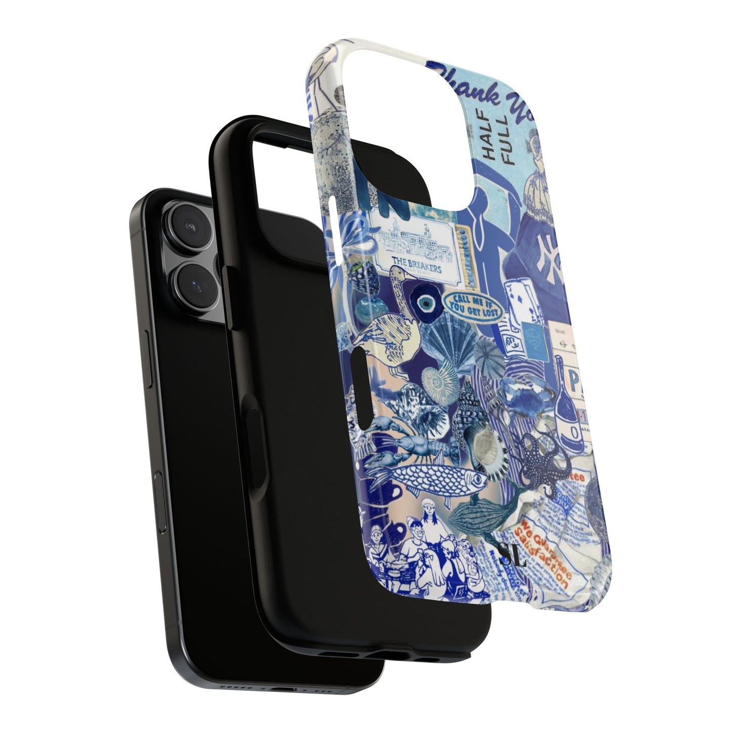 Blue Collage iPhone Case