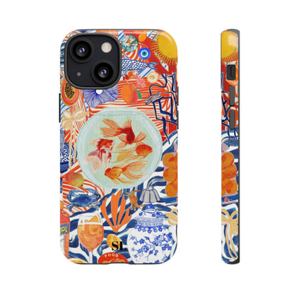 Navy Goldfish Bowl iPhone Case