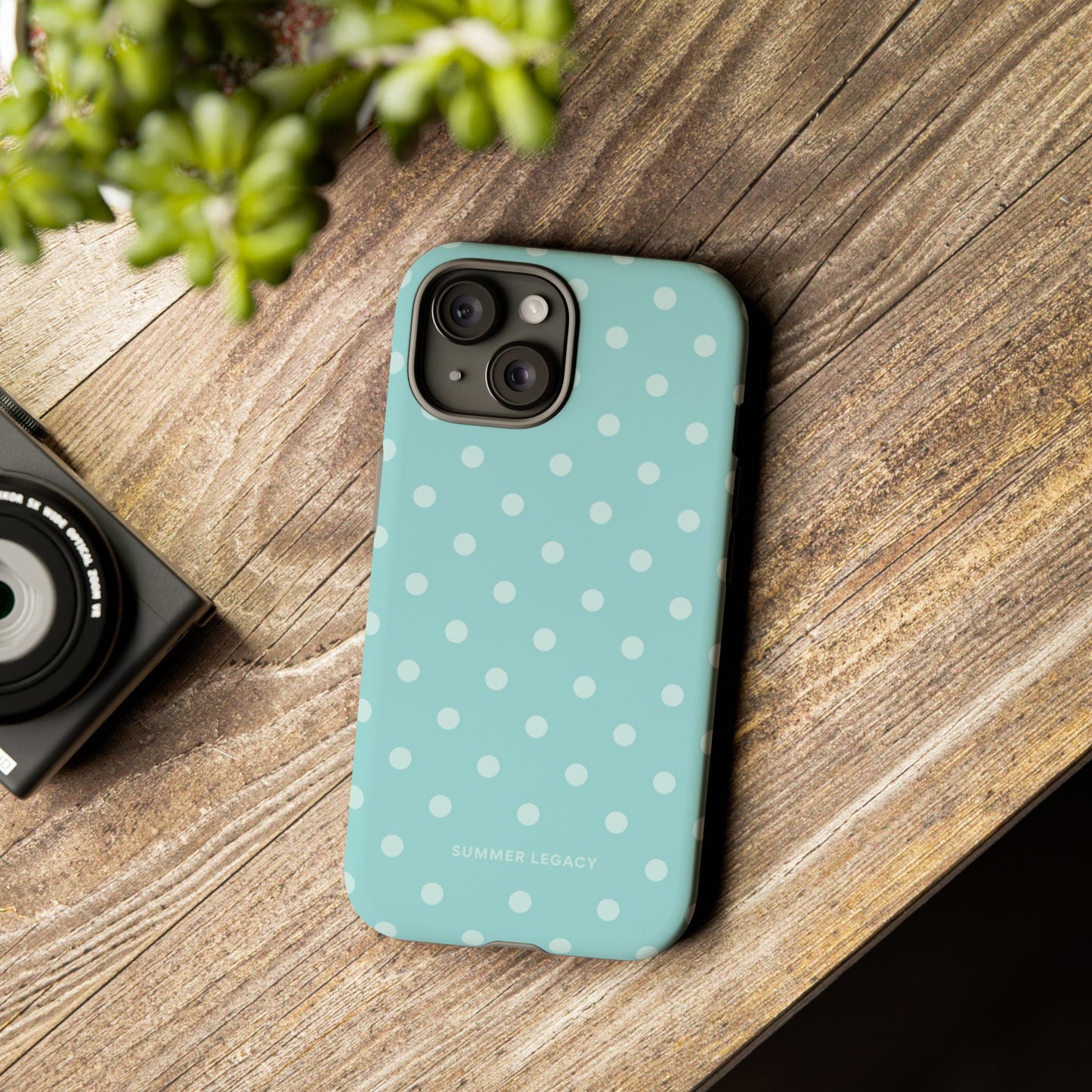 Teal Polka Dot iPhone Case