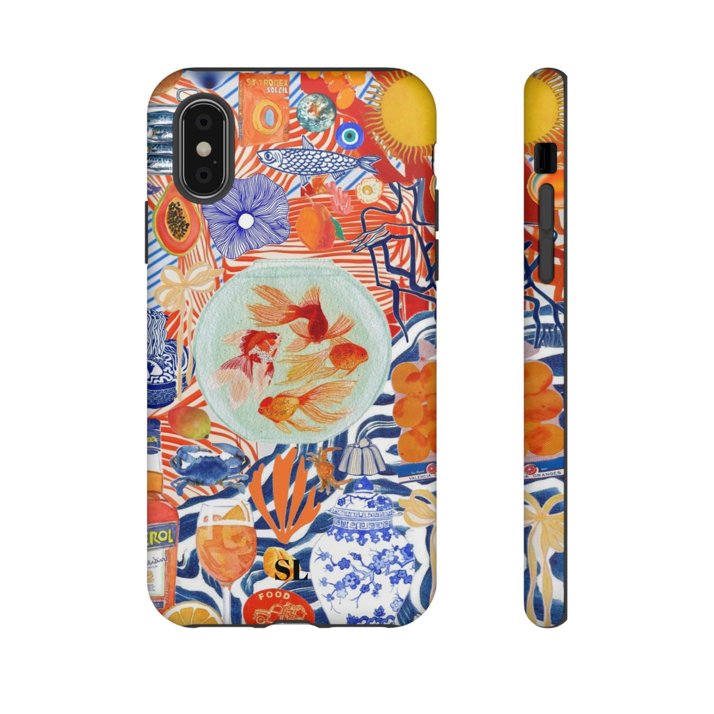 Navy Goldfish Bowl iPhone Case