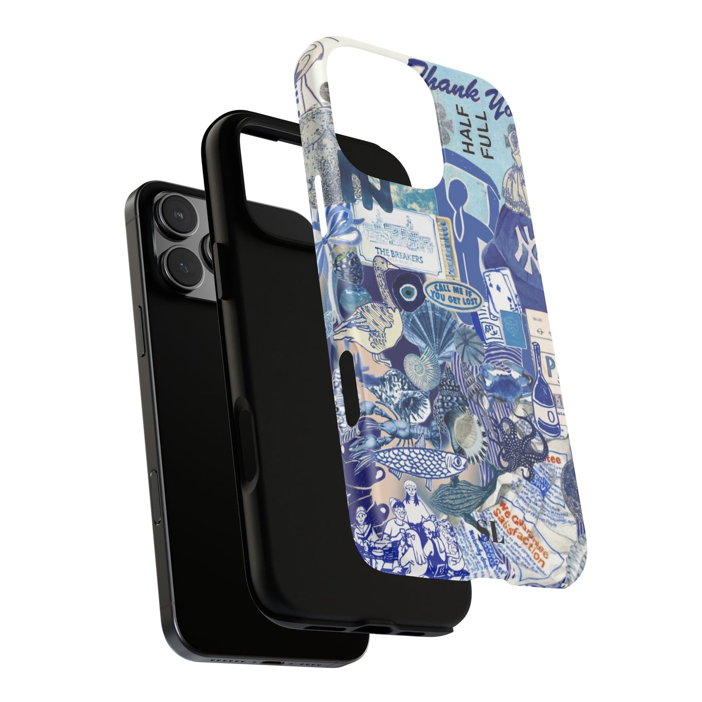 Blue Collage iPhone Case